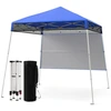 Image de Costway234x234CM Tente Tonnelle Pop-up avec Panneau Lat ©ral Abri de Gazebo Pliant   Montage Facile en Ext ©rieur avec Pieds Inclin ©s R ©glables Bleu