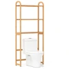 Image de CostwayÉtagère de Rangement au-Dessus des Toilettes Organisateur de Salle de Bain en Bambou à 3 Niveaux avec Étagères à 5 Positions Naturel