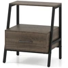 Image de CostwayTable de Nuit avec Tiroir Table de Chevet à 3 Niveaux avec Étagère Ouverte Table d'Appoint Compacte avec Cadre Métallique Robuste Gris