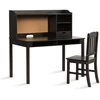 Image de CostwayEnsemble Bureau et Chaise pour Enfant Bureau pour Enfant avec Chaise Plateau Tiroirs Étagères Tableau d'Affichage en Liège Marron