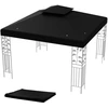 Image de CostwayToile de Rechange Double Toit pour Pavillon de Jardin 3 x 3M en Polyester Imp ©rm ©able Haute densit © 160g/m  Toile de Toit pour Pavillon Noir