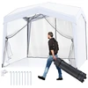 Image de CostwayTonnelle de Jardin Pop-up 302x302cm avec 4 Parois Lat ©rales Tente R ©ception avec Filet en Maille Sac   Roulettes 8 Piquets 4 Cordes Blanc