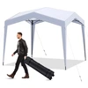 Image de CostwayTente de Canop ©e Pop-up 302 x 302 cm avec Sac   Roulettes 8 Piquets 4 Cordes   Vent Abri Pliable Ext ©rieur Tonnelle de Protection Solaire Blanc