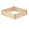 Image de CostwayJardin en Bois surélevé Extérieur Bac à Plantes Carré 102 x 102 x 30 CM avec Fond Grand Contenant pour Terrasse de Jardin Naturel