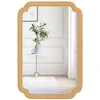 Image de Costway90x60CM Miroir Mural à Arche aux Coins Arrondis Miroir Mural Décoratif Rectangulaire Style Ferme Suspension Verticale ou Horizontale Naturel