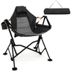 Image de CostwayChaise Hamac de Camping Surdimensionnée Chaise Balançoire Pliable avec Porte-Gobelet Siège Large Rembourré 150KG Noir