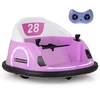 Image de CostwayAuto-tamponneuse Alimentée par Batterie Lumières LED Clignotantes Connexion Sans Fil Musique Rotation à 360° pour 18+ Mois Rose
