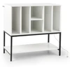 Image de CostwaySupport pour Tourne-Disque avec Station de Recharge avec Rangement pour Vinyles Table de Rangement pour 150 Disques avec Étagères Blanc