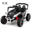 Image de CostwayVoiture Électrique 12v Camion Utv avec Télécommande 3 Vitesses Lumières Led Musique Klaxon & Suspension à Ressort pour 3+ Ans Blanc