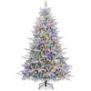Image de Giantex Sapin de Noël 218 cm, 8 Modes d'Eclairage, Lumières LED Multicolores