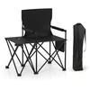 Image de CostwayLot de 2 Chaises de Camping avec Table Chaise de Pique-nique Pliable avec 2 Poches de Rangement Porte-gobelet Accoudoirs Rembourrés Noir
