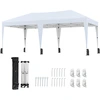 Image de CostwayTente Pliante Pop-up 3 x 6m avec Sac de Transport sur Roulettes et Protection UV 50+ Tente de F  te Blanc