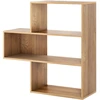 Image de CostwayBibliothèque Convexe Étagères à 3 Niveaux Meuble de Rangement avec Compartiments Ouverts Forme T 29,5 x 84 x 83,5 cm Naturel
