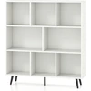 Image de CostwayÉtagère à 8 Cubes Organisateur de Rangement Moderne avec 5 Pieds Métalliques Effilés Étagère Autoportante avec 2 Kits Antichute Blanc
