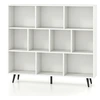Image de CostwayÉtagère à 10 Cubes 120CM Organisateur de Rangement Moderne avec 5 Pieds Métalliques Effilés Étagère Autoportante avec 2 Kits Antichute Blanc