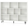 Image de CostwayÉtagère à 10 Cubes 140CM Organisateur de Rangement Moderne avec 5 Pieds Métalliques Effilés Étagère Autoportante avec 2 Kits Antichute Blanc