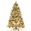 Image de CostwaySapin de Noël Artificiel de 215 cm Lumineux LED Floqué avec 300 Lumières LED Blanches Chaudes & 1096 Branches Mixtes Facile à Monter