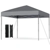 Image de CostwayTANGKULA 3 x 3M Tente   Auvent Escamotable avec Sac de Transport Portable 8 Piquets 4 Cordes   Vent Abri de Patio Pliable pour Parasol Gris