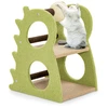 Image de CostwayArbre à Chat à 2 Niveaux pour Chats d'Intérieur en Forme de Dinosaure avec Balle Rotative en Sisal à Gratter Tissu Doux en Peluche Vert