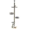 Image de CostwayArbre à Chat du Sol au Plafond avec Hauteur Ajustable de 236-271 CM Tour à 5 Niveaux avec Perchoir Lit Douillet Hamac Poteaux à Griffer Gris