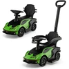 Image de CostwayVoiture à Pousser 3 en 1 Sous Licence Lamborghini Poignée de Poussée Volant Garde-corps Amovible Boîte de Rangement pour 12-36 Mois Vert