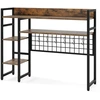 Image de CostwayÉtagère de Bureau à 4 Niveaux avec Panneau à Grille Métallique et 6 Crochets Organisateur pour Moniteurs d'Ordinateur jusqu'à 32'' Café