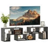 Image de CostwayMeuble TV 3 Pièces 134-180x30,5x43cm Combination Libre pour Télévision Jusqu’à 49 Pouces pour Salon Chambre Bureau en MDF Gris