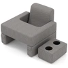 Image de CostwayEnsemble de Coussin de Lecture 3 Pièces Bureau Portable Extra Large avec Sous-Verre Coussin de Dos & Poche de Rangement Gris
