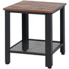 Image de CostwayTable Basse Carrée en Métal 40 x 40 x 45,5cm Choix de Couleur - Marron