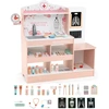 Image de CostwayCoffret de Jeu de Médecin en Bois Centre Médical Moniteur ECG Zone d'Examen et 24 Accessoires pour Enfants de 3+ Ans Rose