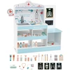 Image de CostwayCoffret de Jeu de Médecin en Bois Centre Médical Moniteur ECG Zone d'Examen et 24 Accessoires pour Enfants de 3+ Ans Bleu