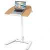 Image de CostwayBureau sur Roulettes Pliable Table Roulante pour Ordinateur Portable avec Plateau Inclinable à 90° Réglable en Hauteur Naturel