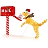 Image de CostwayBoîte aux Lettres de Noël et Chien Décoration Festive Illuminée avec 120 LED Blanc Chaud Décoration de Noël Extérieure Étanche Rouge + Jaune
