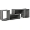 Image de CostwayMeuble TV Console 2 Pièces Centre de Divertissement Minimaliste pour TV de 50 55 60 Pouces avec Étagères Modulables et Ouvertes Gris