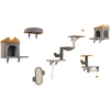 Image de CostwayTour pour Chat Mural Arbre à Chat avec Plate-forme à 2 Niveaux 2 Condos Confortables 1 Lit Confortable 1 Planche à Gratter