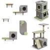 Image de CostwayEnsemble de Meubles pour Chats 3 en 1 Centre d'Activité pour Chats avec Condo pour Chats Arbre à Chat à 3 Niveaux Poteaux à Griffer Gris