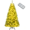 Image de Costway180 cm Arbre de Noël Artificiel Pré-éclairé avec 700 Lumières LED 680 Pointes de Branches Télécommande Minuterie Modes & Luminosité Ajustables Vert