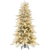 Image de Costway180 CM Sapin de Noël Artificiel Enneigé Pré-Éclairé avec 250 Lumières LED Blanc Chaud 594 Pointes de Branches & Support Métal Vert