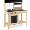 Image de CostwayJeu de Cuisine en Plein Air Cuisine de Boue pour Enfants avec 2 Éviers Amovibles Cuisinière & Ustensiles de Cuisine Naturel