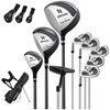 Image de CostwayEnsemble Complet de Clubs de Golf Gauchers à Trépied Driver #1 460CC Bois #3 Hybride #4 avec Housses de Protection Fers #6 #7 #8 #9 Noir