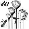 Image de CostwayEnsemble Complet de Clubs de Golf Gauchers à Trépied Driver #1 460CC Bois #3 Hybride #4 avec Housses de Protection Fers #6 #7 #8 #9 Gris