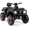 Image de CostwayQuad   lectrique pour Enfants 24V Voiture Tout-terrain avec 2 Places 4 Roues 4 Moteur D ©marrage Progressif et Suspension pour 3-8 Ans Rose