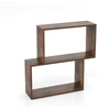 Image de CostwayBibliothèque Géométrique à 3 Niveaux Bibliothèque en Bois Autoportante avec 2 Compartiments Cubiques Étagère de Rangement Ouverte Café