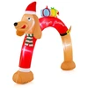 Image de Costway242 cm Arche de Noël Gonflable Teckel avec LEDs et Souffleur Intégré Décoration Gonflable de Jardin avec Cordes et Piquets Coloré