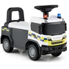 Image de CostwayVoiture à Pousser pour Enfants Camion de Pompiers avec Volant Lumières Sirènes Klaxon et Musique Voiture à Glisser pour 18 Mois + Blanc