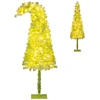 Image de CostwaySapin de Noël Artificiel Pré-éclairé de 180 cm avec Embout Flexible 290 Branches 120 LED Blanc Chaud 8 Modes Forme Crayon Fine et Incurvée