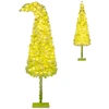 Image de CostwaySapin de Noël Artificiel Pré-éclairé de 210 cm avec Embout Flexible 366 Branches 160 LED Blanc Chaud 8 Modes Forme Crayon Fine et Incurvée