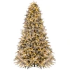 Image de CostwayArbre de Noël Artificiel de 240 cm avec 460 Lumières LED Blanc Chaud 1646 Branches Enneigées Socle Métallique Pliable Vert