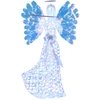 Image de CostwayDécoration de Noël Ange Lumineux 1,58 m Ange en 3D avec Halo Scintillant et Flûte 250 LED Serre-câbles et Piquets Décoration de Noël Blanc
