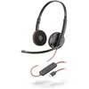 Image de HP Poly Blackwire C3220 (Filaire, USB-C, Les équipes Microsoft), Casque micro de bureau, Noir, Rouge